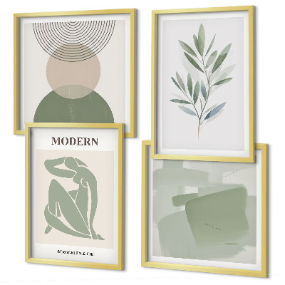 Galería de pared Gráficos abstractos de plantas con estilo