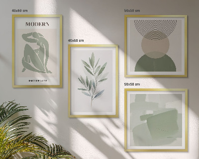 Galería de pared Gráficos abstractos de plantas con estilo