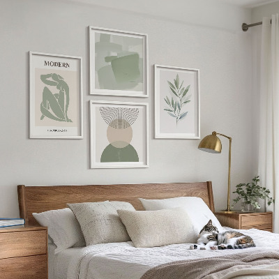 Galería de pared Gráficos abstractos de plantas con estilo