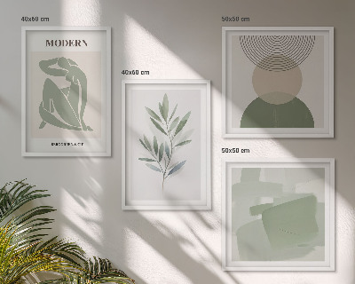 Galería de pared Gráficos abstractos de plantas con estilo