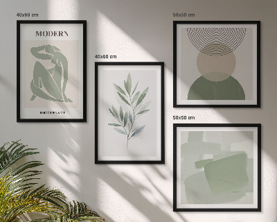 Galería de pared Gráficos abstractos de plantas con estilo