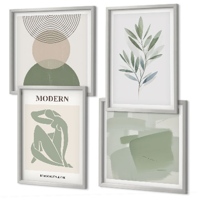 Galería de pared Gráficos abstractos de plantas con estilo