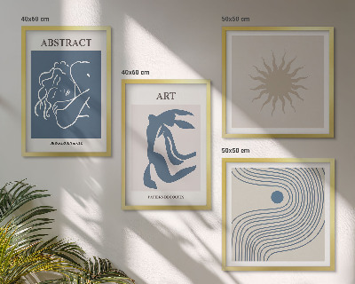 Set de 4 cuadros para salón Los elegantes patrones abstractos de Matisse