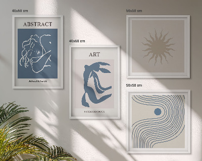 Set de 4 cuadros para salón Los elegantes patrones abstractos de Matisse