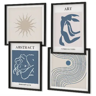 Set de 4 cuadros para salón con elegantes patrones abstractos de Matisse