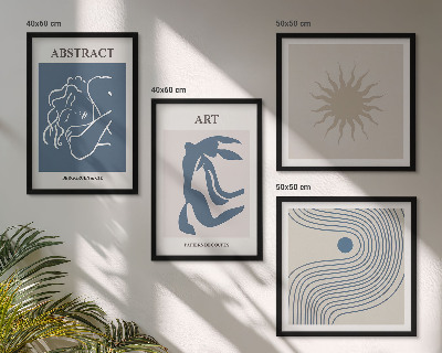 Set de 4 cuadros para salón Los elegantes patrones abstractos de Matisse