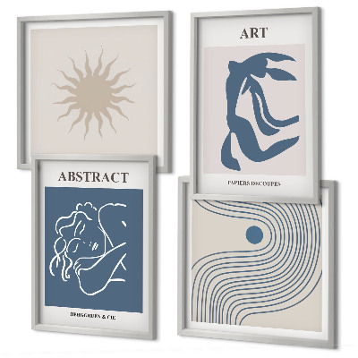 Set de 4 cuadros para salón Los elegantes patrones abstractos de Matisse