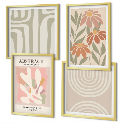 Set de cuadros modernos para salón Formas abstractas de plantas