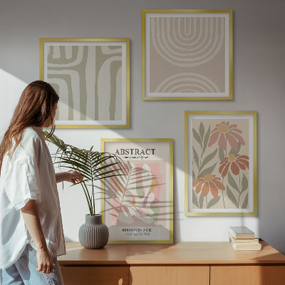 Set de cuadros modernos para salón Formas abstractas de plantas