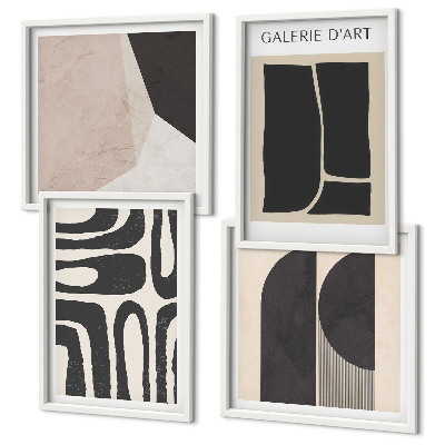 Set de 4 cuadros para salón Pósteres minimalistas abstractos