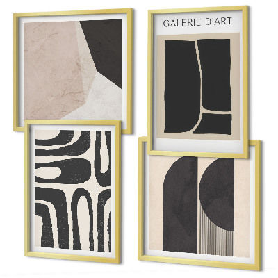 Set de 4 cuadros para salón Pósteres minimalistas abstractos