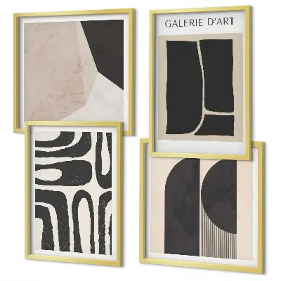 Set de 4 cuadros abstractos para salón pósteres minimalistas