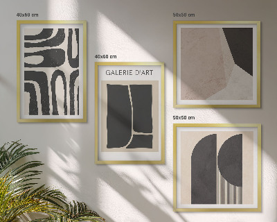 Set de 4 cuadros para salón Pósteres minimalistas abstractos