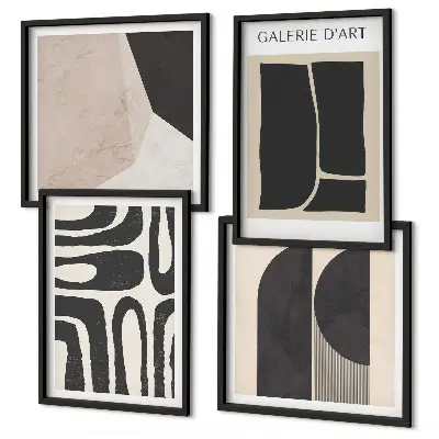 Set de 4 cuadros abstractos para salón pósteres minimalistas