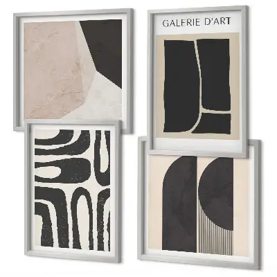 Set de 4 cuadros abstractos para salón pósteres minimalistas