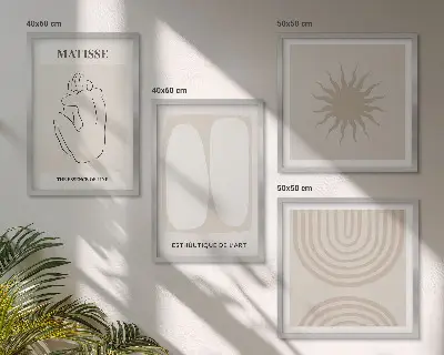 Galería de pared con líneas minimalistas y elegantes