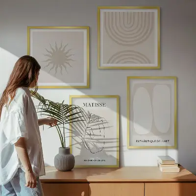 Galería de pared con líneas minimalistas y elegantes