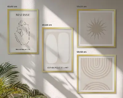 Galería de pared con líneas minimalistas y elegantes