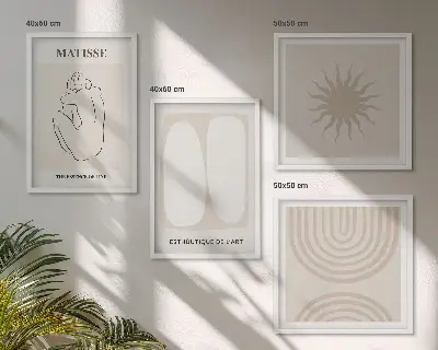 Galería de pared con líneas minimalistas y elegantes