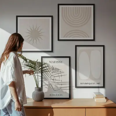 Galería de pared con líneas minimalistas y elegantes