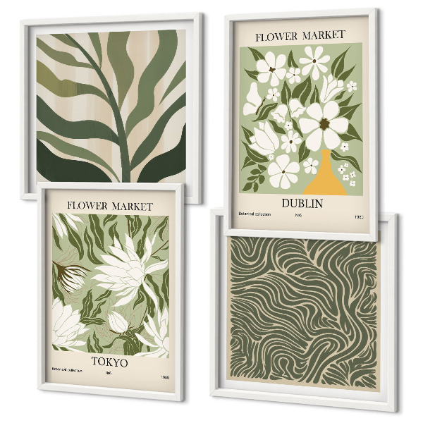 Galería de pared Decoraciones bohemias con estampados de plantas
