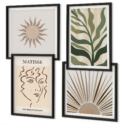 Set de cuadros modernos para salón Patrones abstractos de plantas