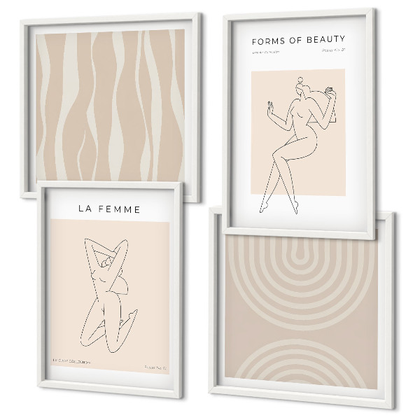 Set de cuadros modernos para salón Una colección de formas minimalistas