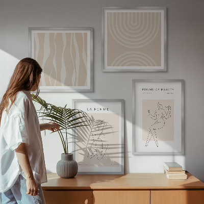 Set de cuadros modernos para salón Una colección de formas minimalistas