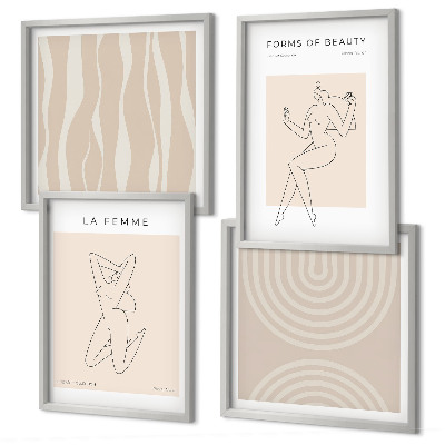 Set de cuadros modernos para salón Una colección de formas minimalistas