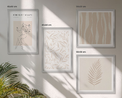 Set de 4 cuadros para salón motivos vegetales minimalistas