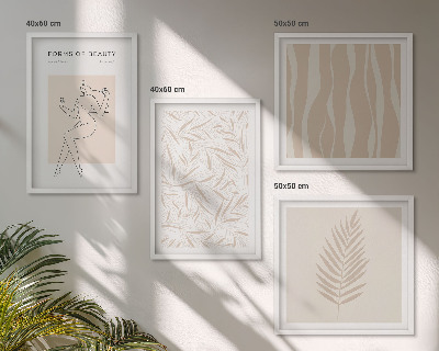 Set de 4 cuadros para salón motivos vegetales minimalistas