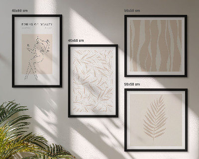 Set de 4 cuadros para salón motivos vegetales minimalistas