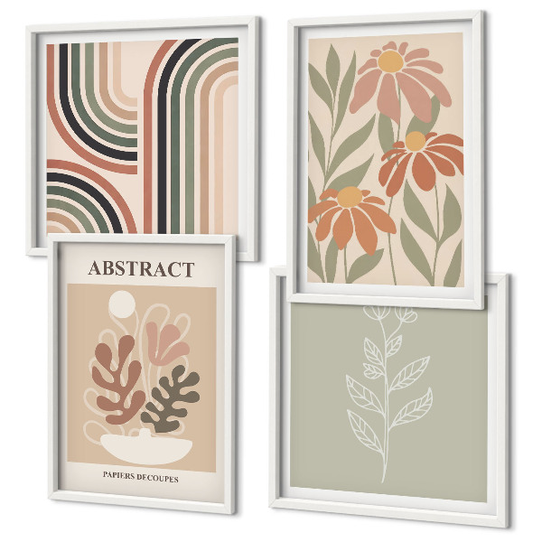 Galería de pared Plantas abstractas en tonos pastel