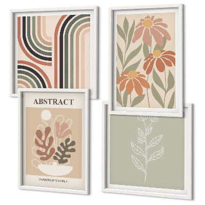 Galería de pared Plantas abstractas en tonos pastel