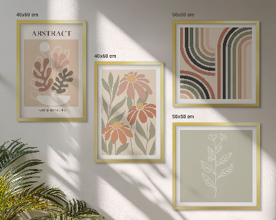 Galería de pared Plantas abstractas en tonos pastel