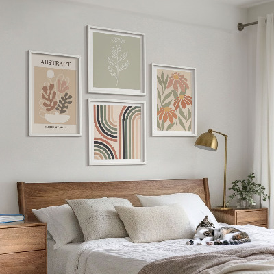 Galería de pared Plantas abstractas en tonos pastel