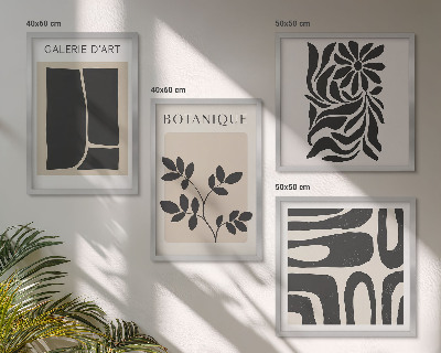 Set de cuadros modernos para salón Patrones abstractos de plantas