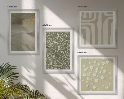 Galería de pared con estampados abstractos bohemios