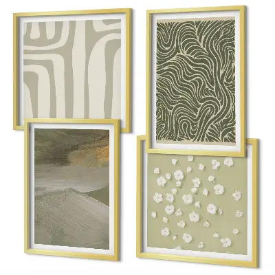 Galería de pared con estampados abstractos bohemios