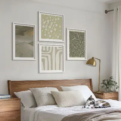 Galería de pared con estampados abstractos bohemios