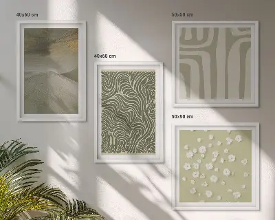 Galería de pared con estampados abstractos bohemios
