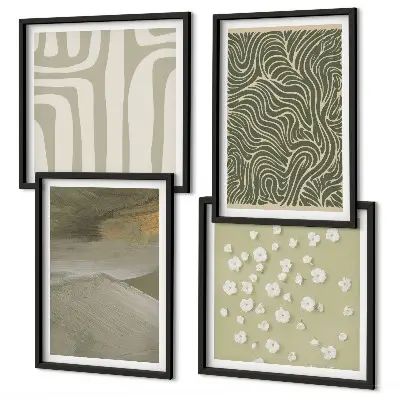 Galería de pared con estampados abstractos bohemios