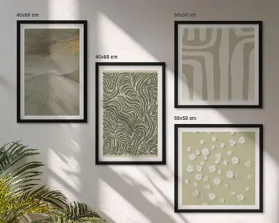 Galería de pared con estampados abstractos bohemios
