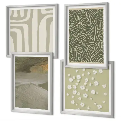 Galería de pared con estampados abstractos bohemios