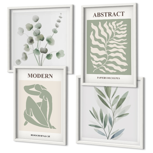 Set de 4 cuadros para salón Plantas bohemias diseñadas por Matisse