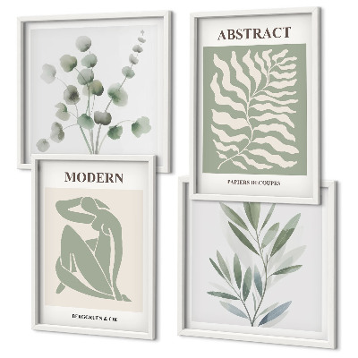 Set de 4 cuadros para salón Plantas bohemias diseñadas por Matisse