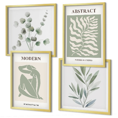 Set de 4 cuadros para salón Plantas bohemias diseñadas por Matisse