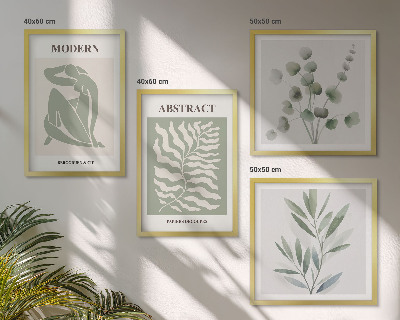 Set de 4 cuadros para salón Plantas bohemias diseñadas por Matisse