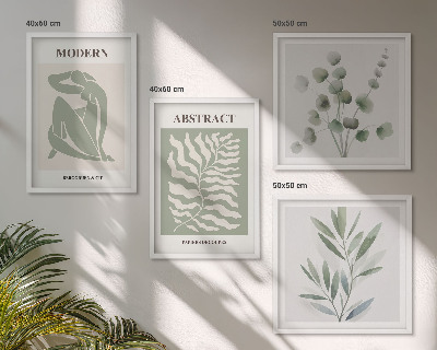 Set de 4 cuadros para salón Plantas bohemias diseñadas por Matisse