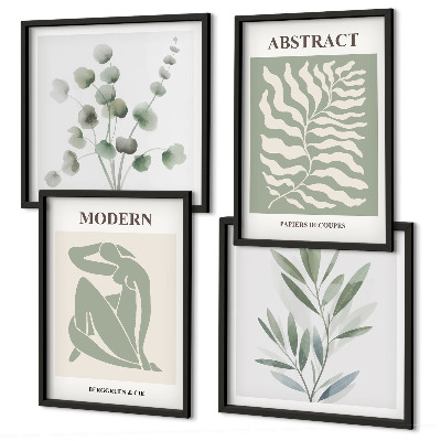 Set de 4 cuadros para salón Plantas bohemias diseñadas por Matisse